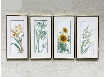 A Series Of Framed Floral Prints