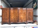 A Gorgeous Vintage Mahogany Breakfront With Loads Of Storage And Custom Glass Top