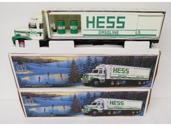 Original Pair Of 1987 Hess Truck Bank's In Boxes - One Opened, Other Not
