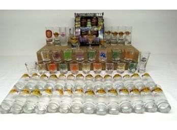 A Collection Of 62 Different Hard Rock Cafe Shot Glasses - All Over US, South America, Etc.