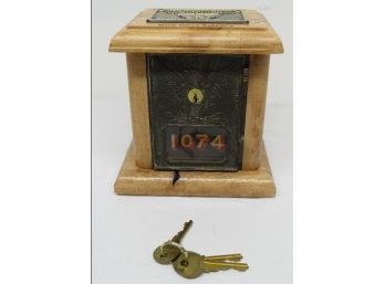US Post Office Mailbox Coin Bank - Spalted Maple Frame - Montana Made Very Cool Gift