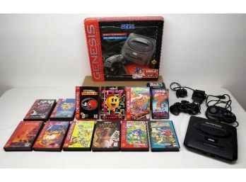 Sega Genesis System In Original Box With Games - In Working Condition