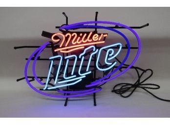 Miller Lite Neon Bar Sign, Free Standing Or Hang On The Wall, Hi/Lo Brightness Setting