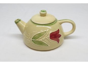 Ceramic Teapot With Embossed Tulip Design