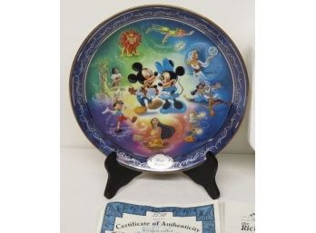 'Magic Melodies' No. 353B Bradford Exchange Disney Plate In Box W/Orig Certificate Of Authenticity