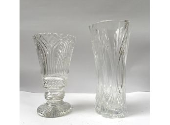 Mixed Pair Crystal Vases