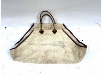 BYER - Rolled Leather Handled Canvas Firewood Tote