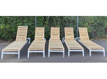 Aluminum And Strap Adjustable Chaise Lounge Chairs*