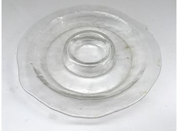 Glass Chip & Dip Serving Tray