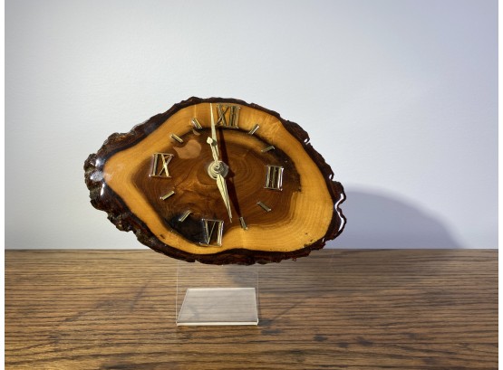 Vintage - Lacquered Live Edge Wood Clock