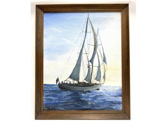 Original Acrylic On Canvas - Sailboat
