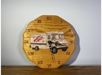Hand Carved Wonder Bread Truck - Wooden Clock