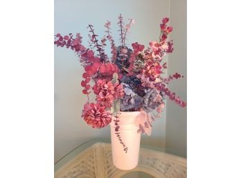 Assortment Of Faux Flowers In Vase