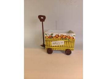 Wooden Apple Cart Decor
