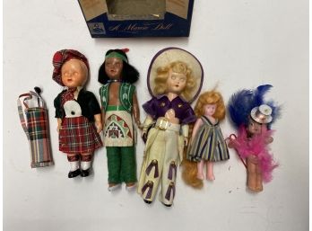Mixed Vintage Doll Group In Box