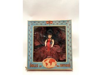 Vintage - Dolls Of All Nations Red Dress - In Original Box