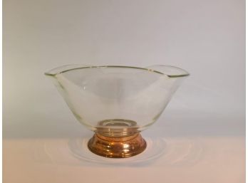 Silver Plated Baseglass Tricorn Bowl