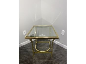 Brass And Glass Side Table