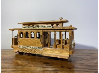 Wooden Trolley Music Box