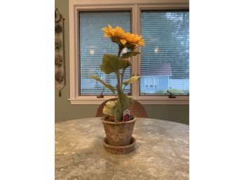 Silk Sunflower In Pot
