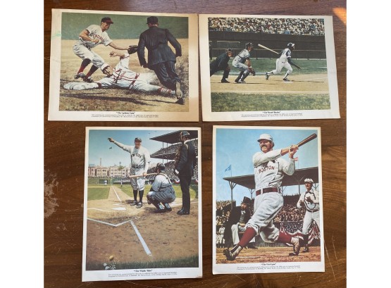 Four Vintage Baseball Prints