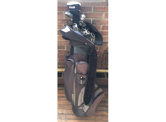 Set Of Ping Zing Two Golf Clubs With G2 Driver And Mitsushiba Golf Bag