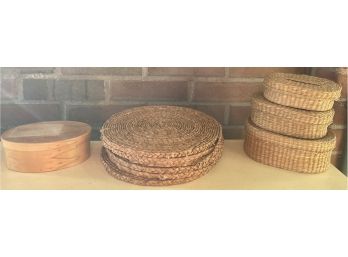 Woven Baskets And Hot Plates