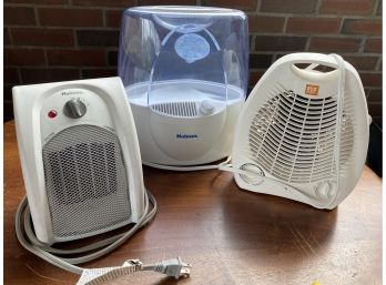 Three Personal Space Heaters And Humidifier