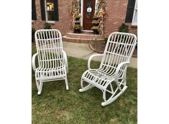 Pair Of Gorgeous Bamboo Style Rocking Chairs