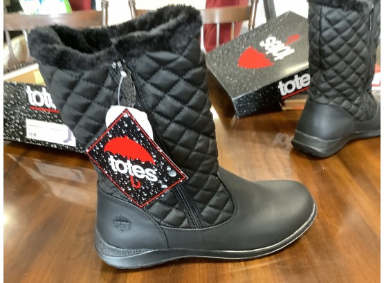 Ladies TOTES Waterproof Boots NEW IN BOX Size 10 Medium BLACK