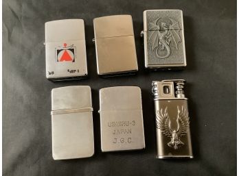 Vintage Lot Of 6 Lighters. Zippo, Nimrod.
