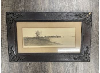 Lovely Framed Antique Coastal Print
