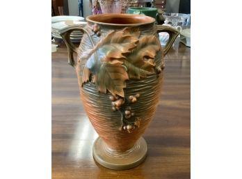 Lovely Vintage Roseville Bushberry 35- 9 Brown Handled Urn Form Vase. Beautiful Condition.