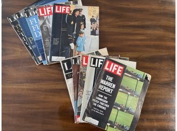 Lot Of Vintage JFK Assassination (President John Fitzgerald Kennedy) Time & Look Magazines 1960s