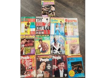 Collection Of 14 Vintage Boxing And People Magazines 1974 Editions Thru 1987. Muhammad Ali, Ken Norton, Quarry