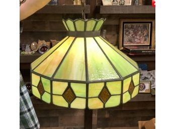 Beautiful Vintage Large Slag Glass Shade. Working Fine Condition.