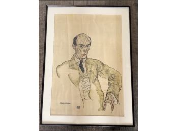 Vintage Print On Paper By Arnold Schonberg. Self Portrait. No Visible Damage To Print.