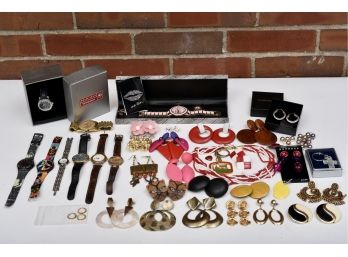 Assorted Costume Jewelry And Watches