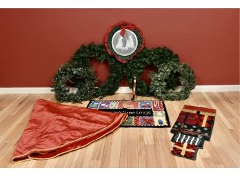 Christmas Wreaths, Large Tree Skirt And More