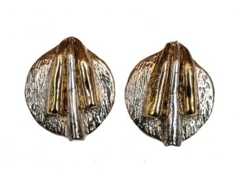 Signed Sterling Silver Clip On Earrings