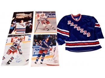 New York Rangers Shirt With Signed Photographs