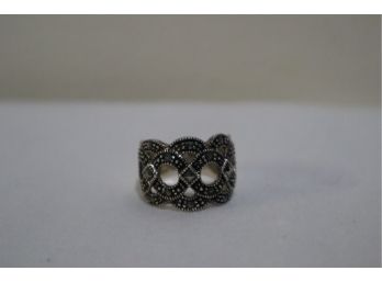 925 Sterling Silver With Marcasites Ring Thailand Size 7
