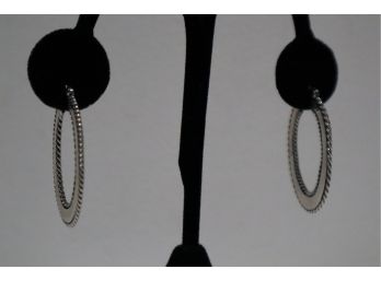 925 Sterling Silver Earrings Signed 'CFJ'