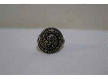 925 Sterling Silver With Marcasites Swirl Ring Thailand Size 8