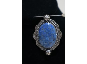 925 Sterling Silver With Blue Stone Pendant Signed Relios