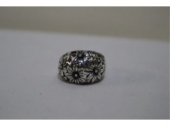 925 Sterling Silver Flower Ring Thailand Size 6