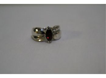 925 Sterling Silver With Red Stone Ring China Size 7