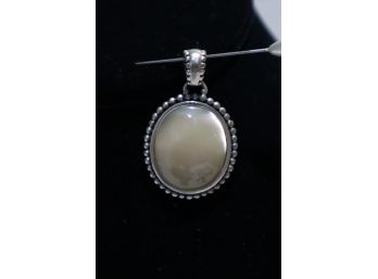 925 Sterling Silver With Mother Of Pearl Pendant Signed 'A' China