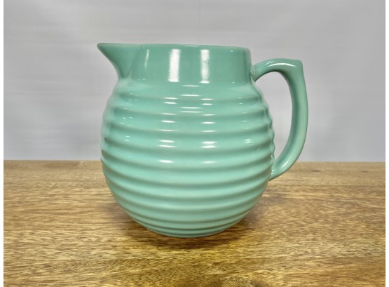 Vintage Green Yellow Ware Pitcher