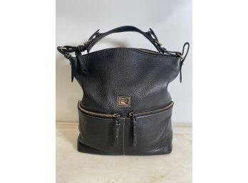 Black Dooney Bourke Pebble Leather Hobo Bag
